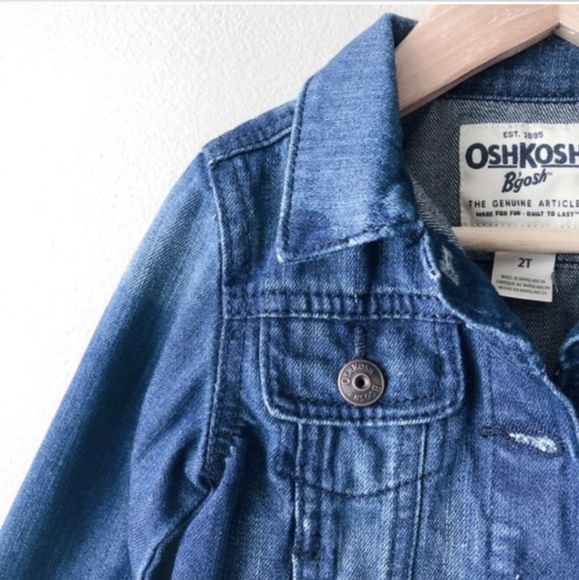4/$15 OSHKOSH Classic dark wash denim baby jean jacket 2T 24m unisex - Picture 8 of 11